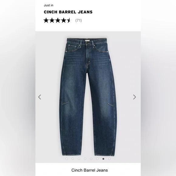 LEVIS Jeans Barrel Leg NWT Cinch Wide Leg High Waist New Shades Blue Size 24 - Picture 7 of 14